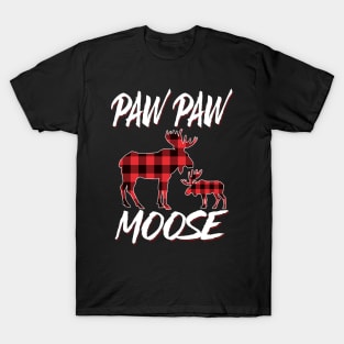 Red Plaid Paw Paw Moose Matching Family Pajama Christmas Gift T-Shirt